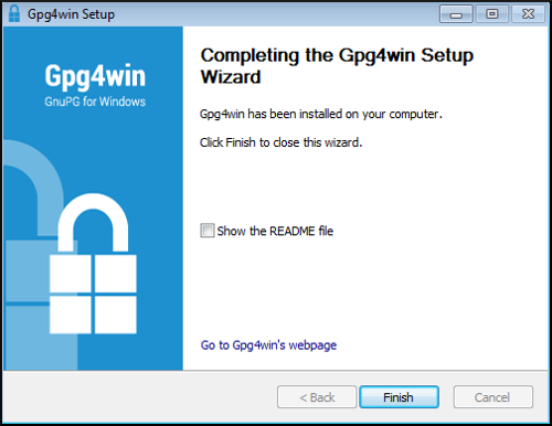 gpg4win install completed